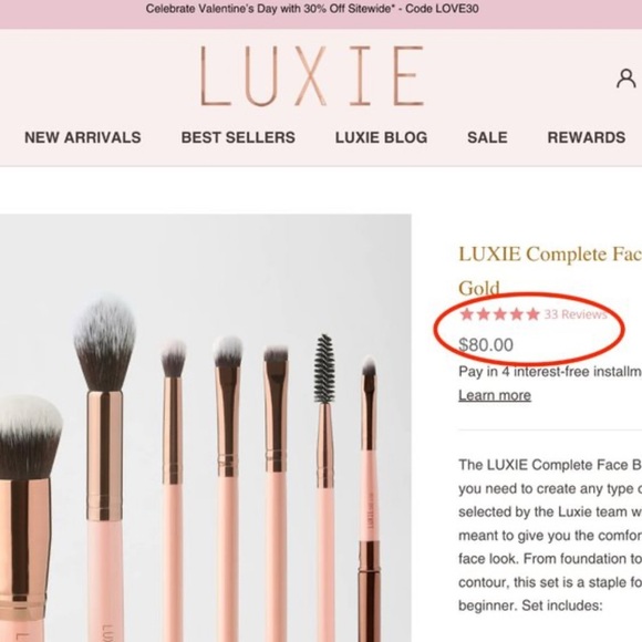 Luxie complete 8 piece set in rose gold . New in original package. - Picture 8 of 8